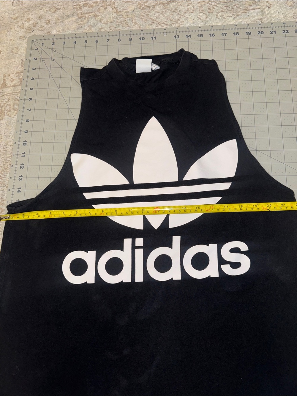adidas Black Muscle Tee with White Trefoil Logo - Picture 4 of 4